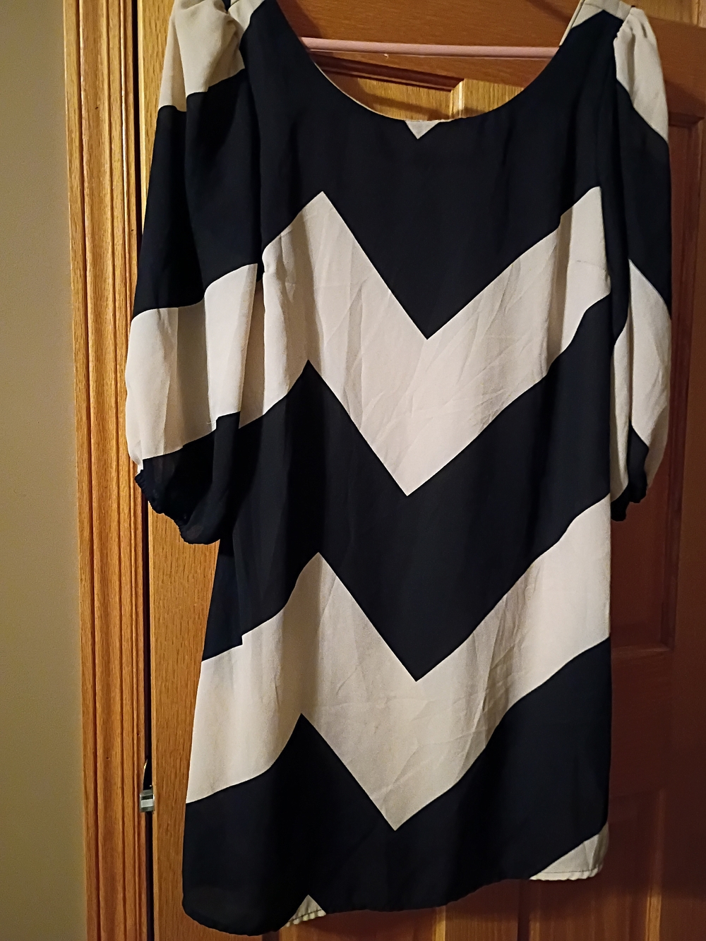 GB girls Black and White Chevron Mini Dress